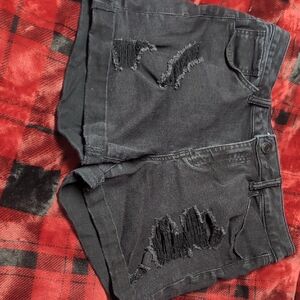 SO Black Distressed Jean Shorts